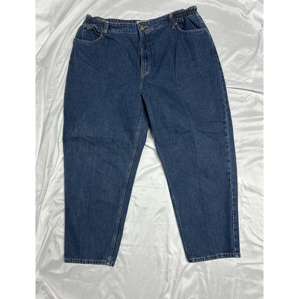 LL Bean Jeans Original Fit VTG Relaxed Medium Wash Elastic Waist Women's 20 PET